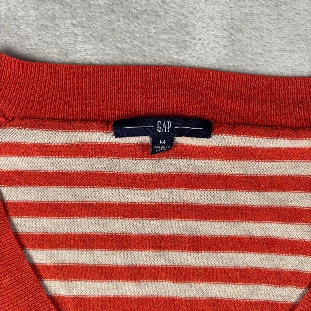 Gap orange and cream striped sweater size M - Picture 3 of 7